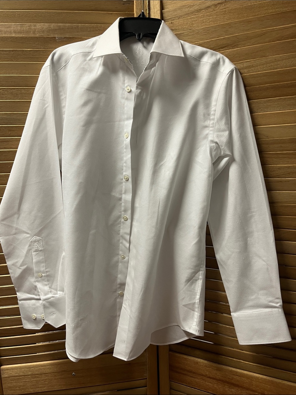 Bugatchi White Men's Dress Shirt - Spread Collar